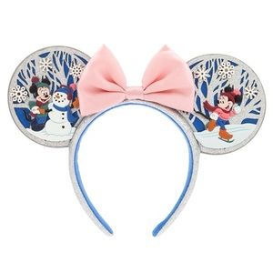 Mickey and Minnie Winter Holiday Ears Headband - Disney Parks - 2023
